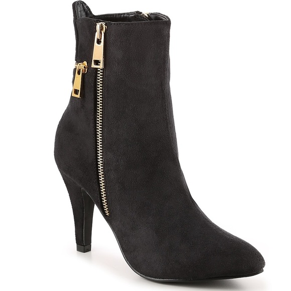 Ultra Blue Suede Gold Zip Detailed Boot NWOB - Picture 9 of 9